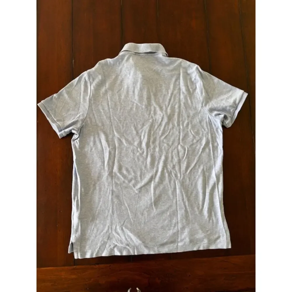Polo Ralph Lauren Men Large Blue‎ Heather Polo Shirt Pony Logo Short Sleeve